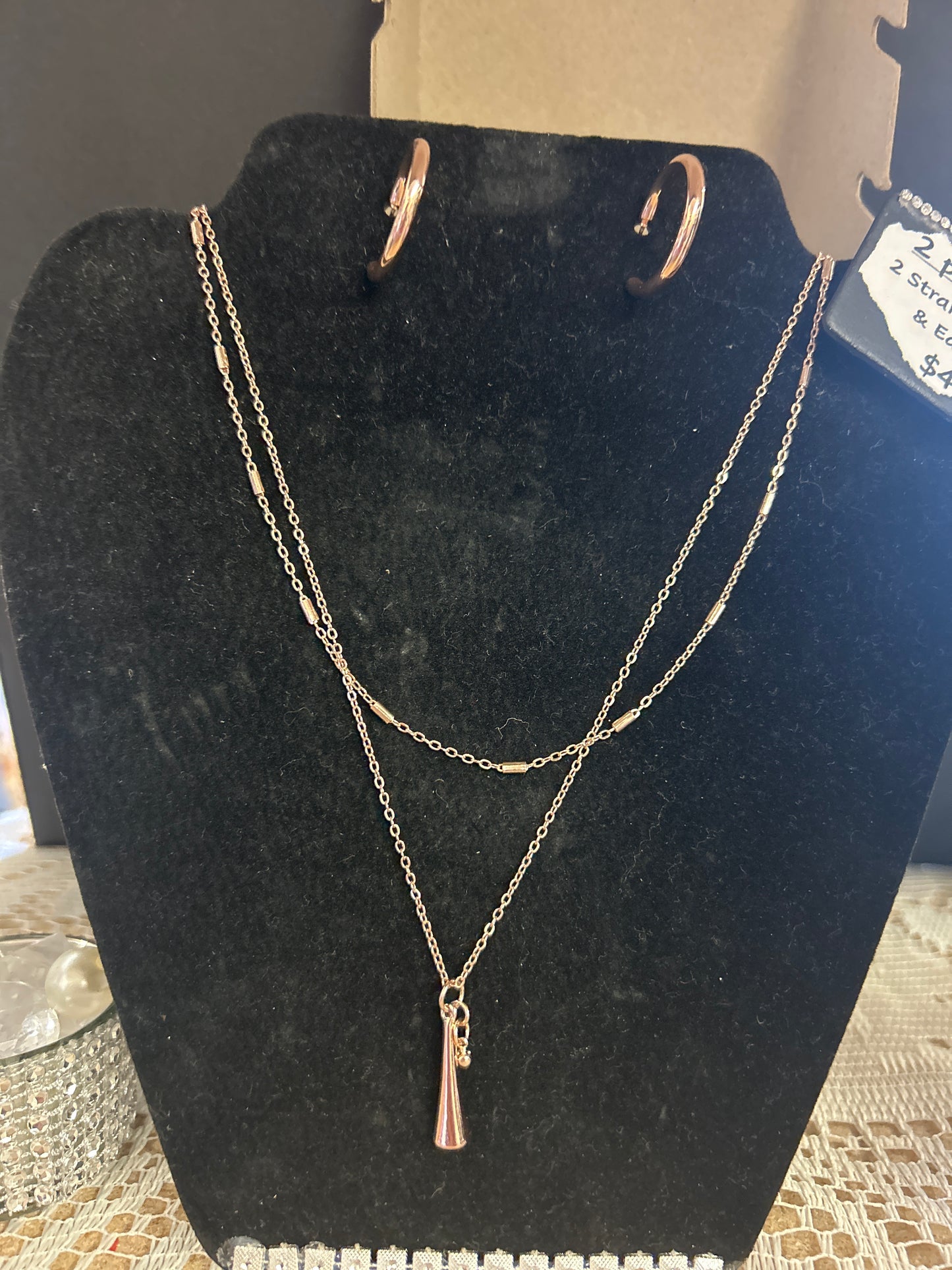 Hooped Earrings dangle necklace