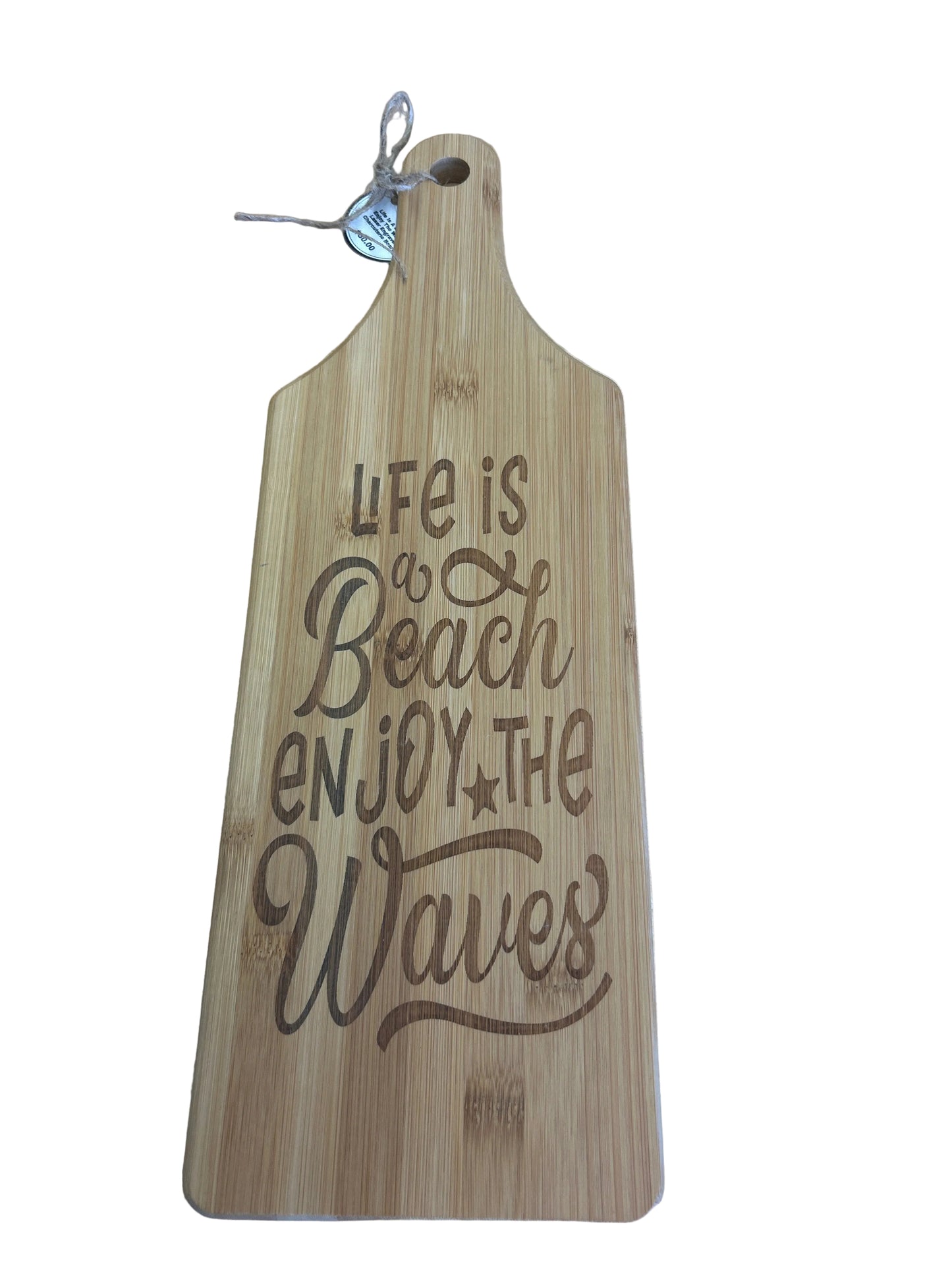 Life is a beach enjoy the waves laser, engraved charcuterie board
