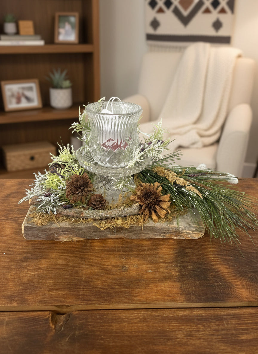 Woodland Theme Crystal Candle Holder