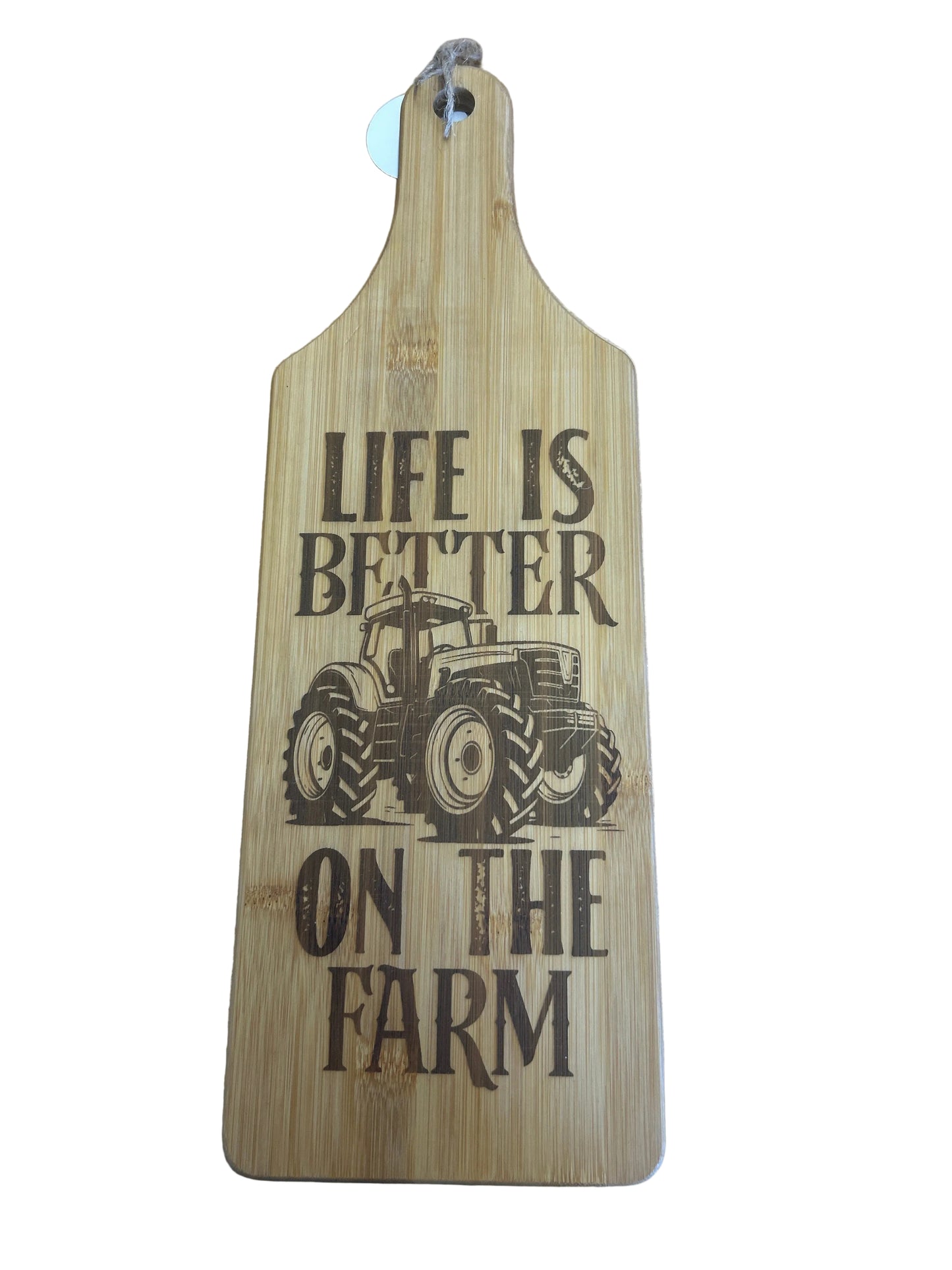 Tractor life is better on the farm, laser engraved charcuterie board
