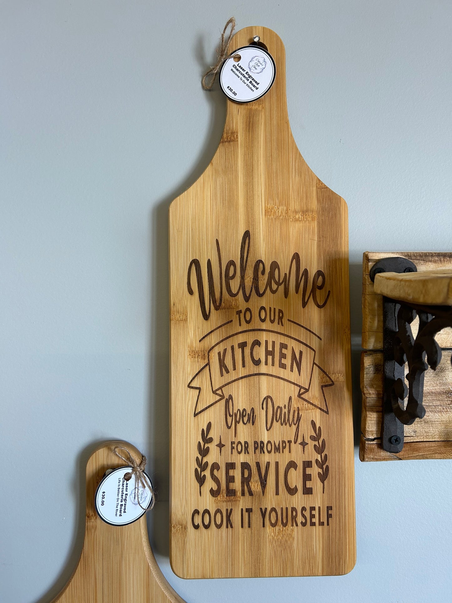 Welcome To Our Kitchen - Laser Engraved Charcuterie Board