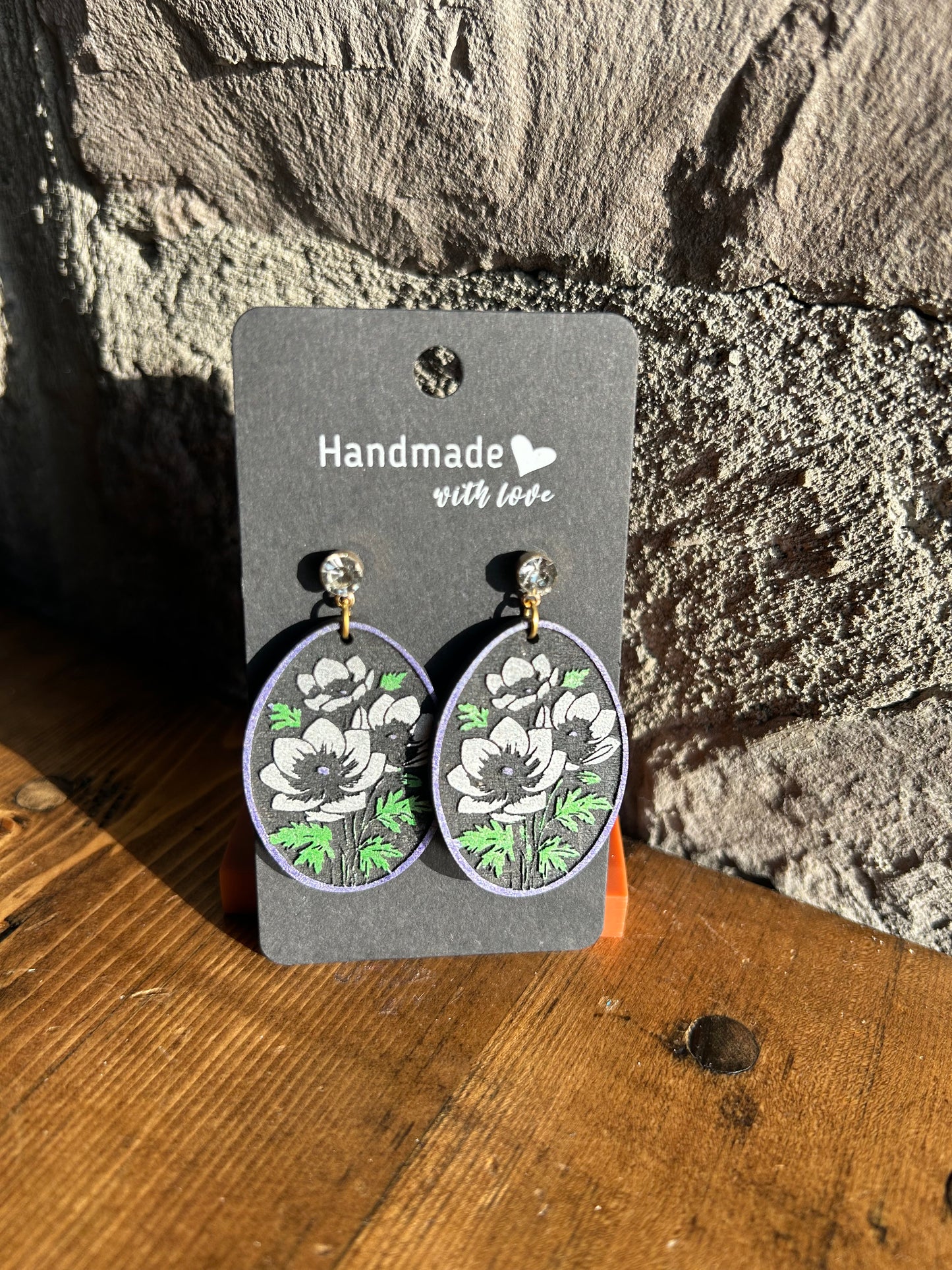 White Poppy Earrings