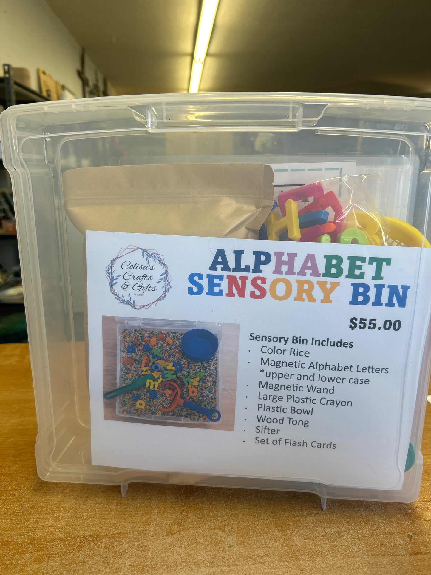 Alphabet sensory bin