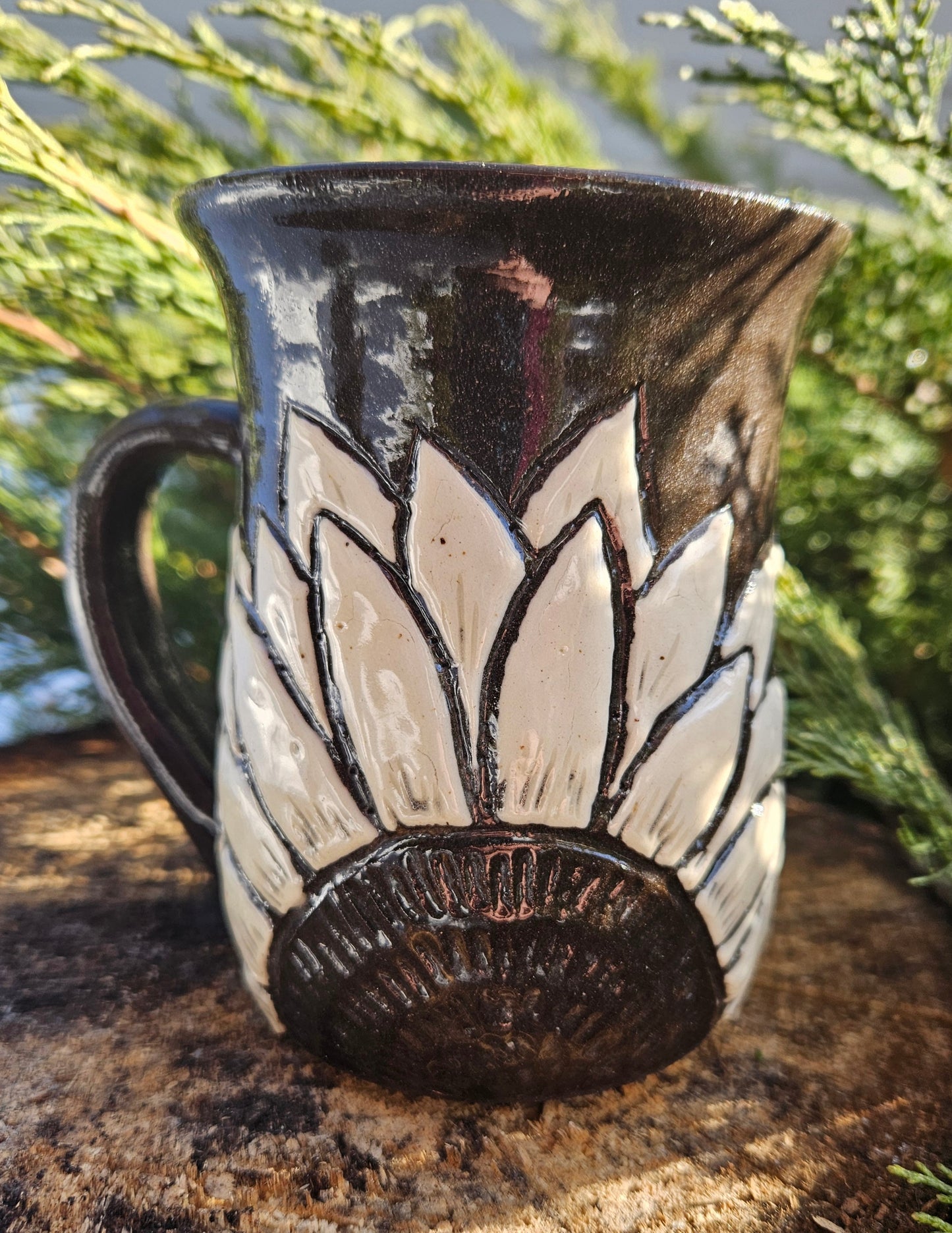 White Sunflower mug 12oz
