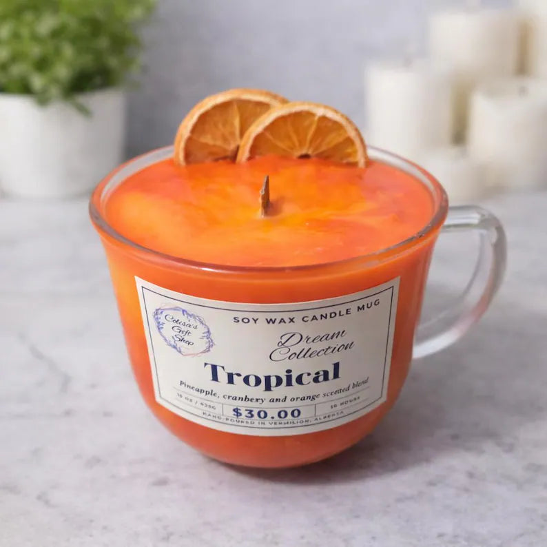 Tropical - Dream Collection- Large Soy Candle Mug