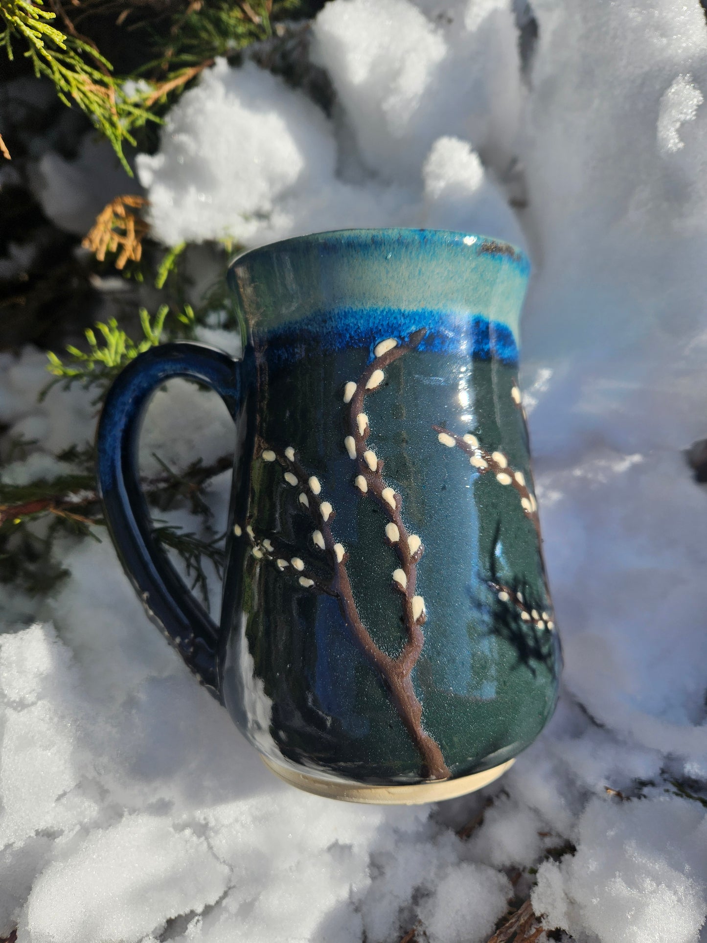 Blue Pussy Willow 3-  16 oz mug