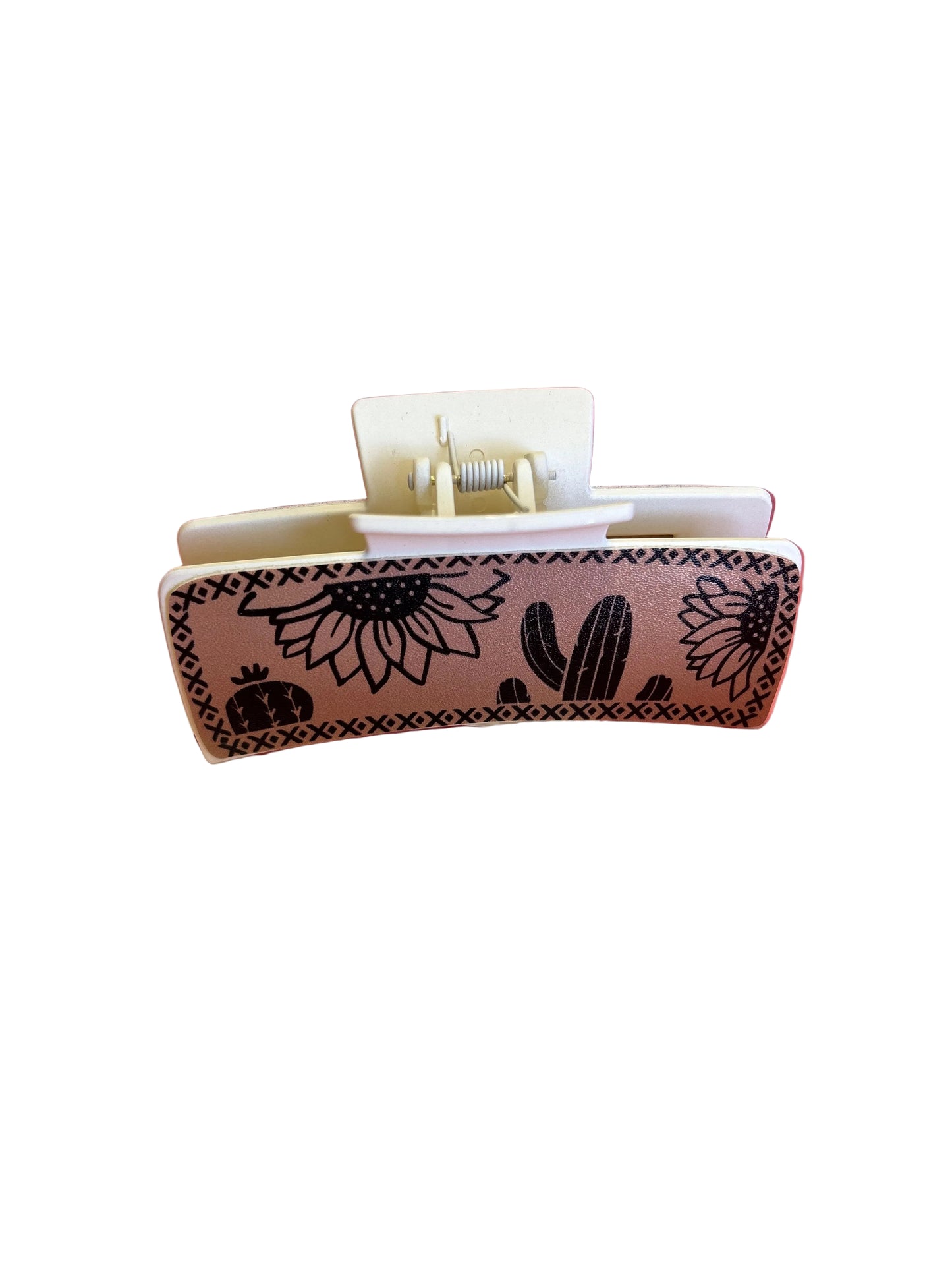 White Cactus Flower Large Clip