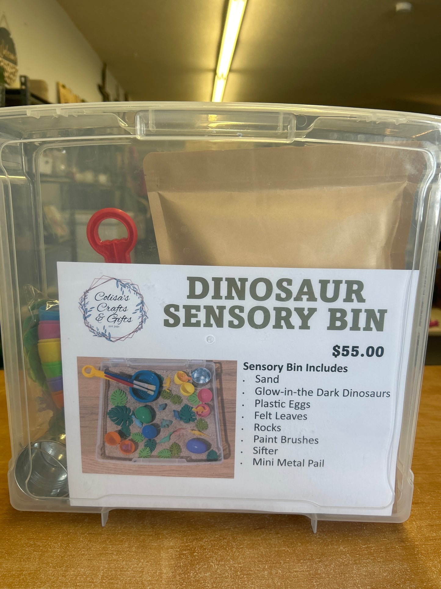 Dinosaur sensory bin
