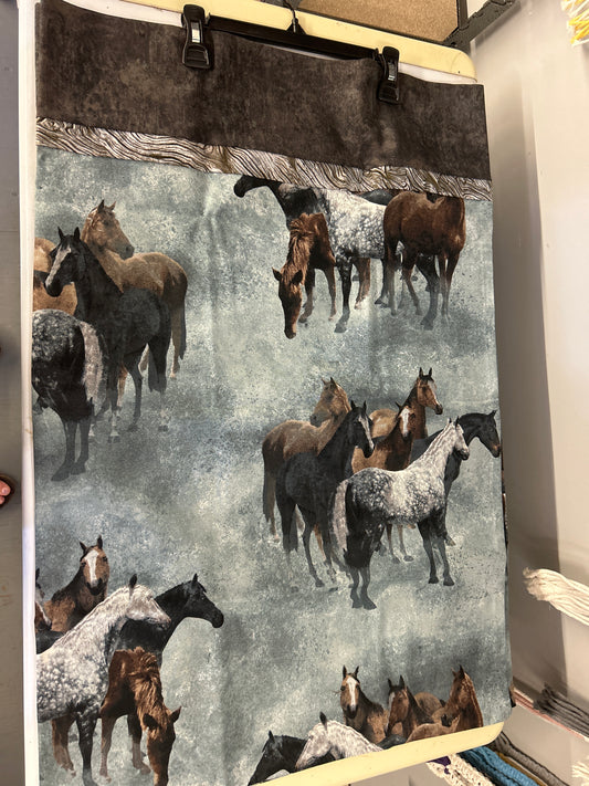 Blue horse pillow cases set of 2