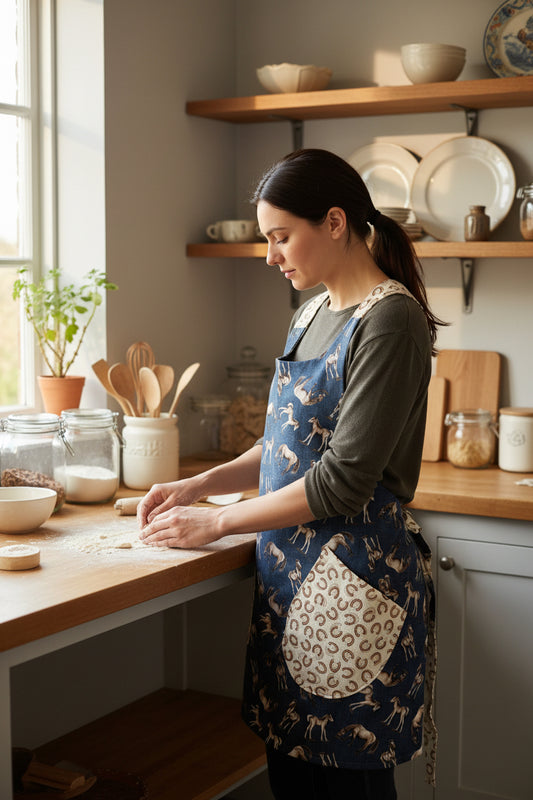 Reversible Blue Horse Apron