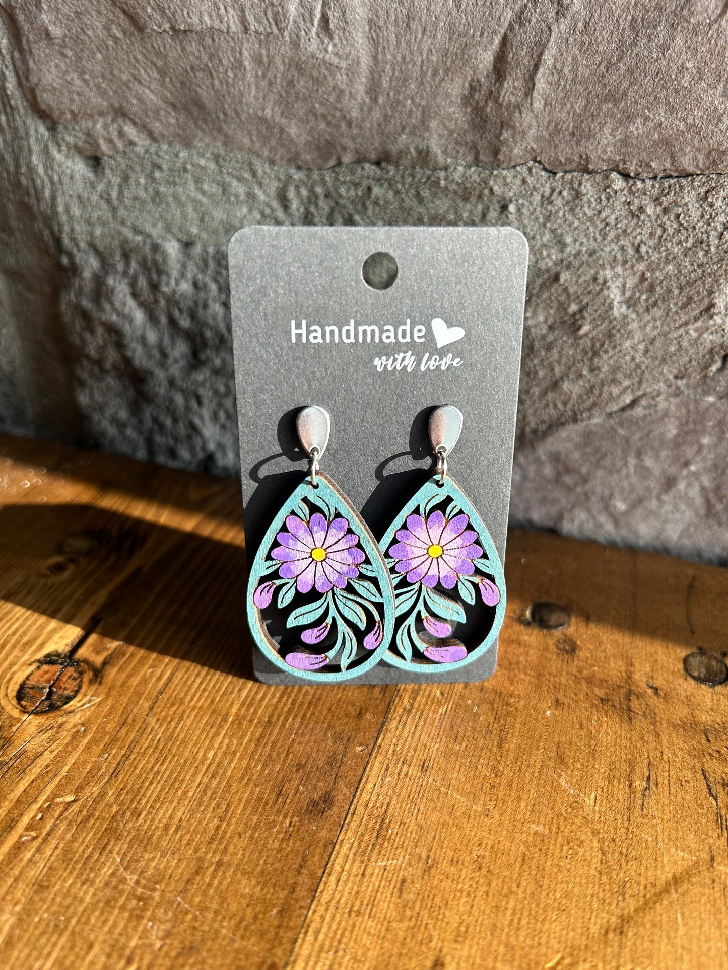 Large Purple Flower Earring