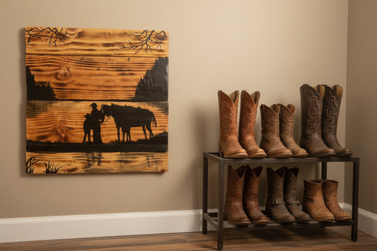 Hand Painted Horse Landscape