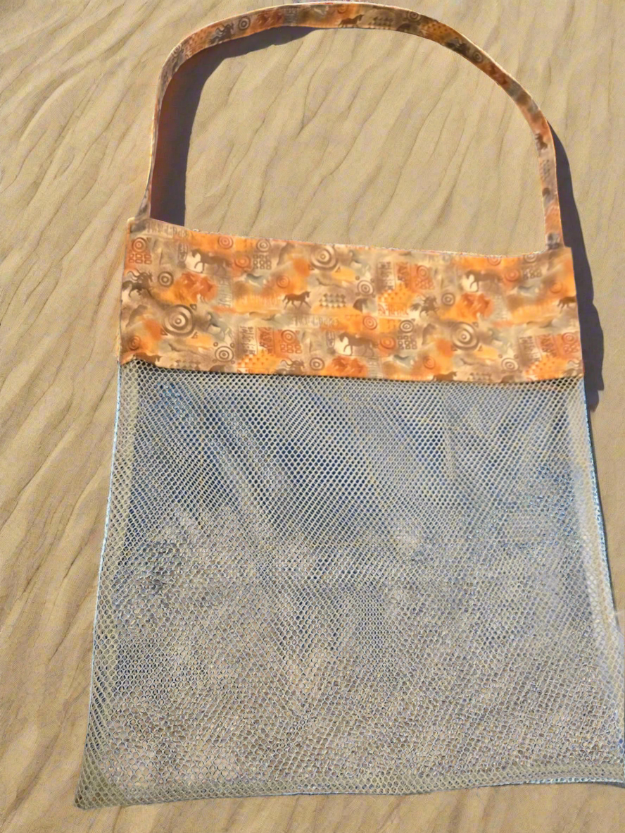 Mesh beach bag or horse boot/leg wrap bag