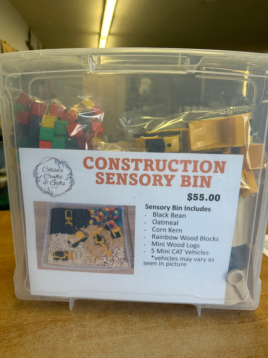 Construction sensory bin