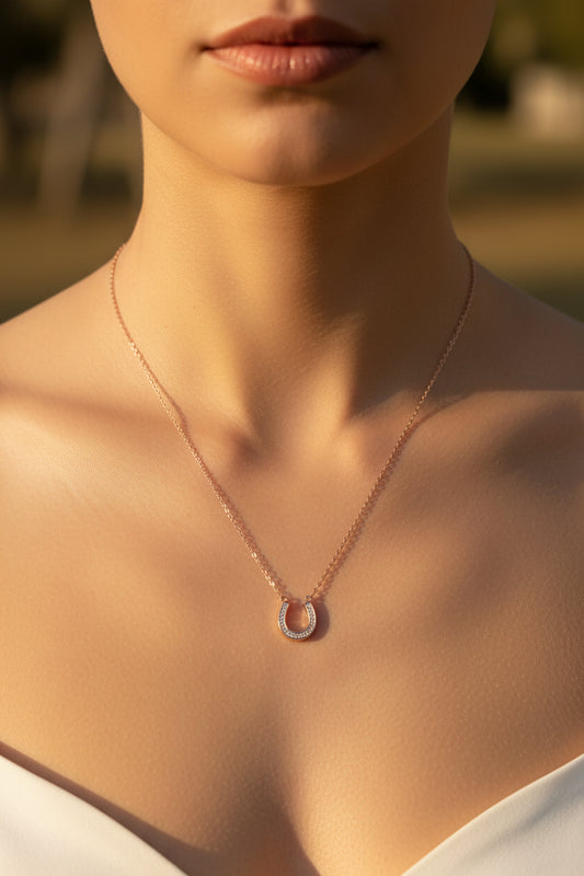 Rose Gold Horseshoe With Crystals