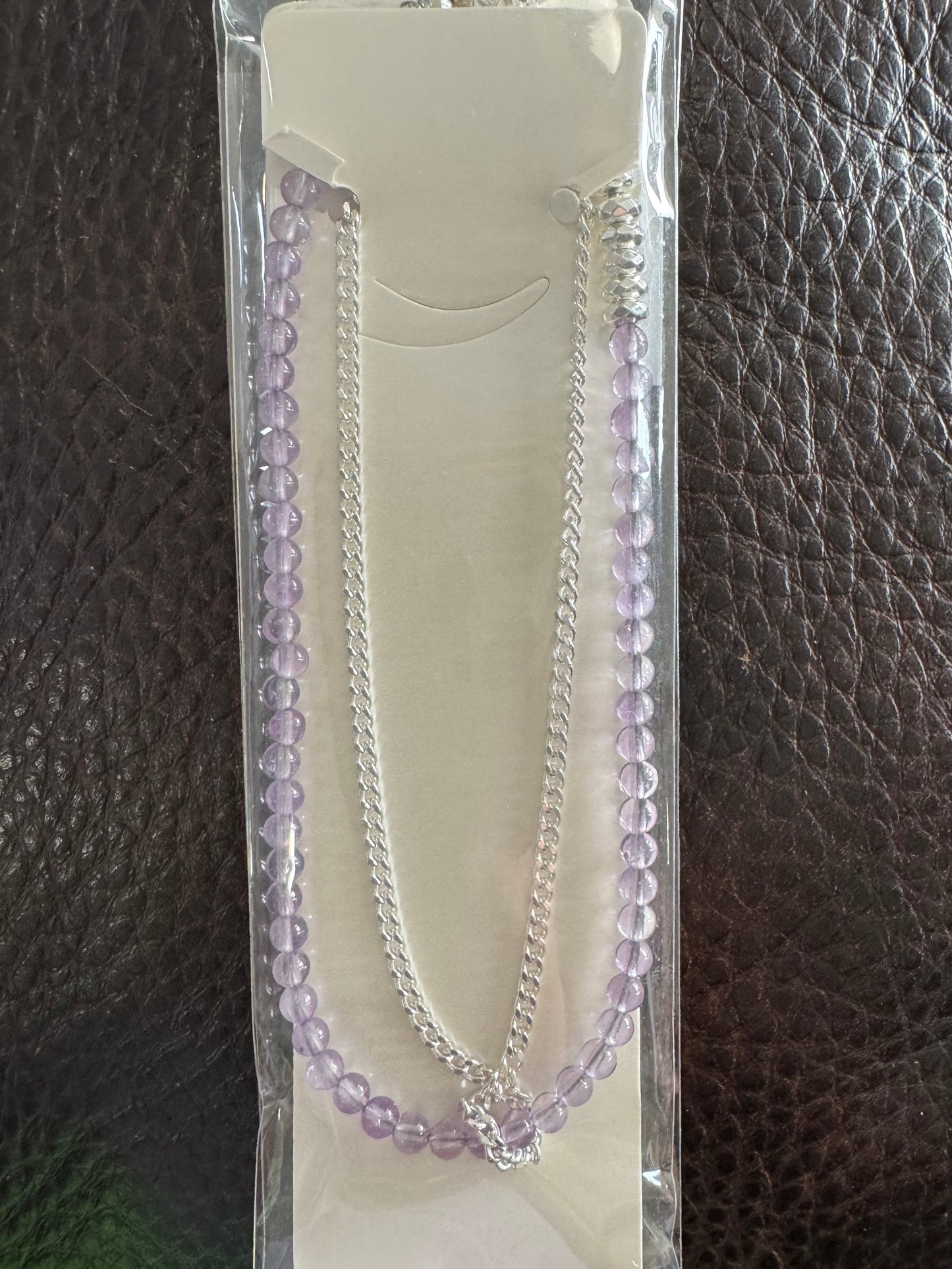 Sterling Silver & Amethyst Double Anklet