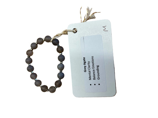 Grey Agate Bracelet (M)