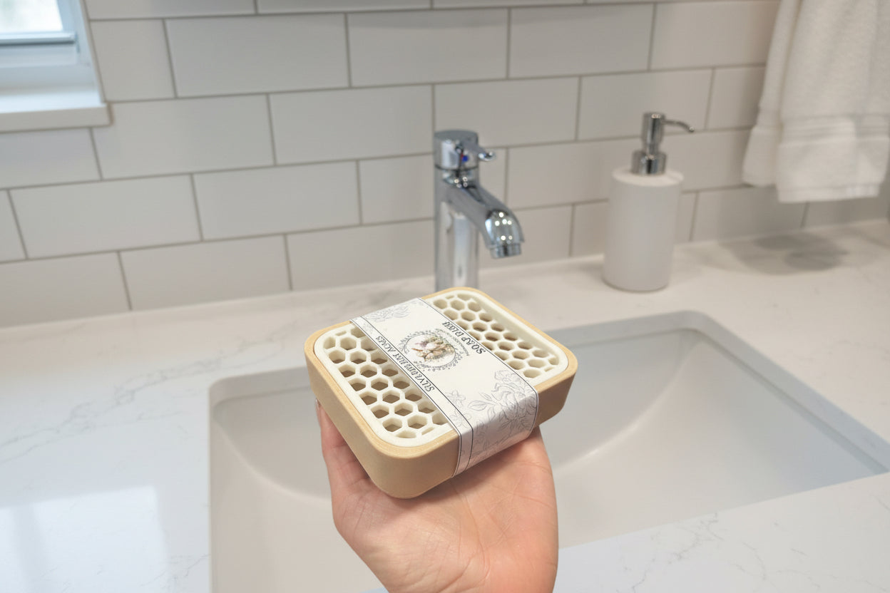 Honeycomb soap holder