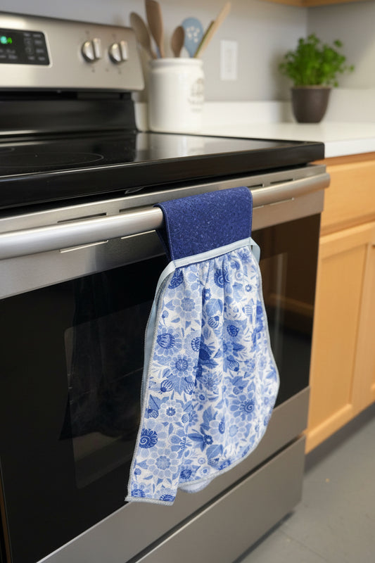 Blue Flower Oven Towel