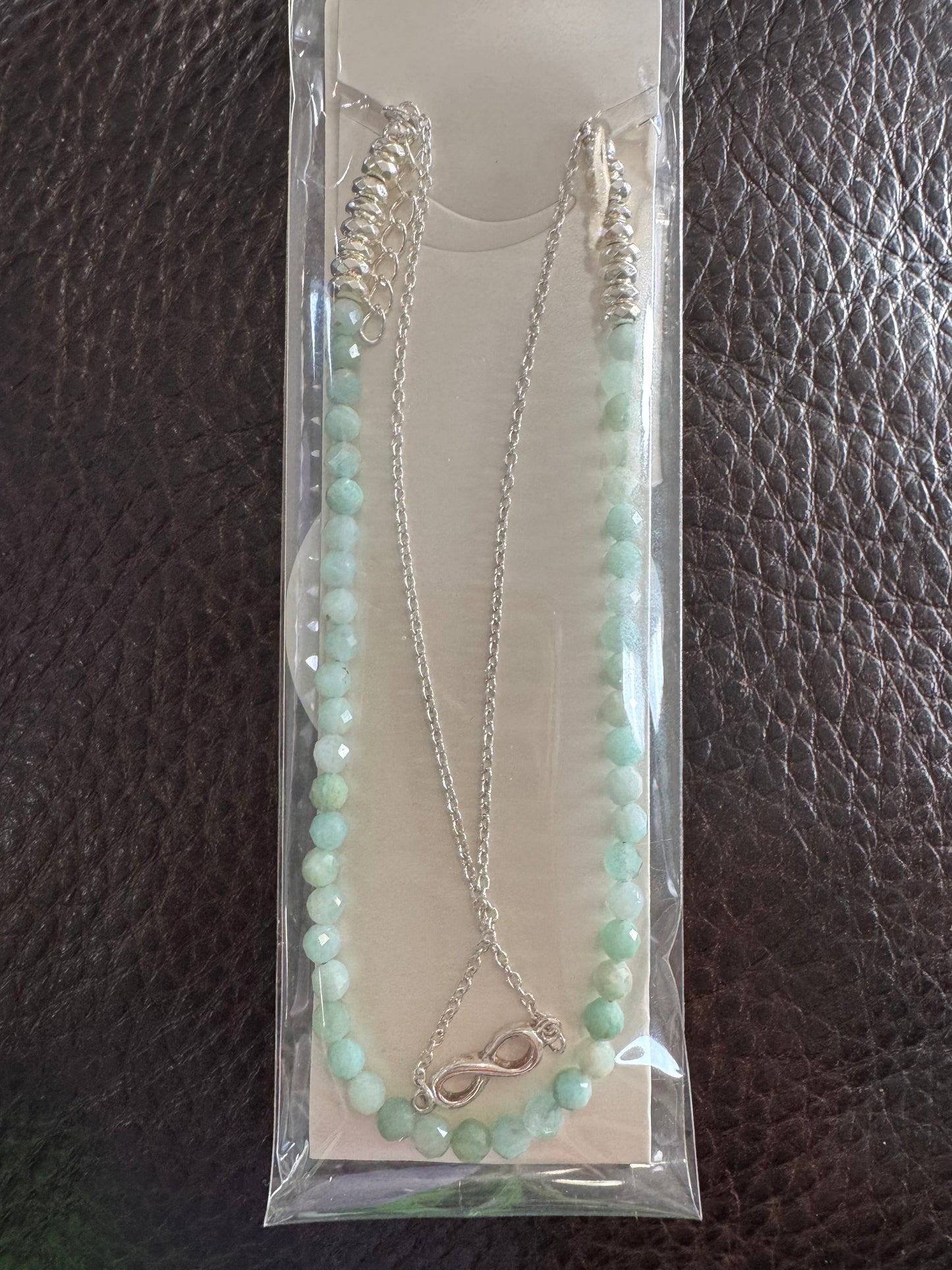 Sterling Silver & Amazonite Double Anklet