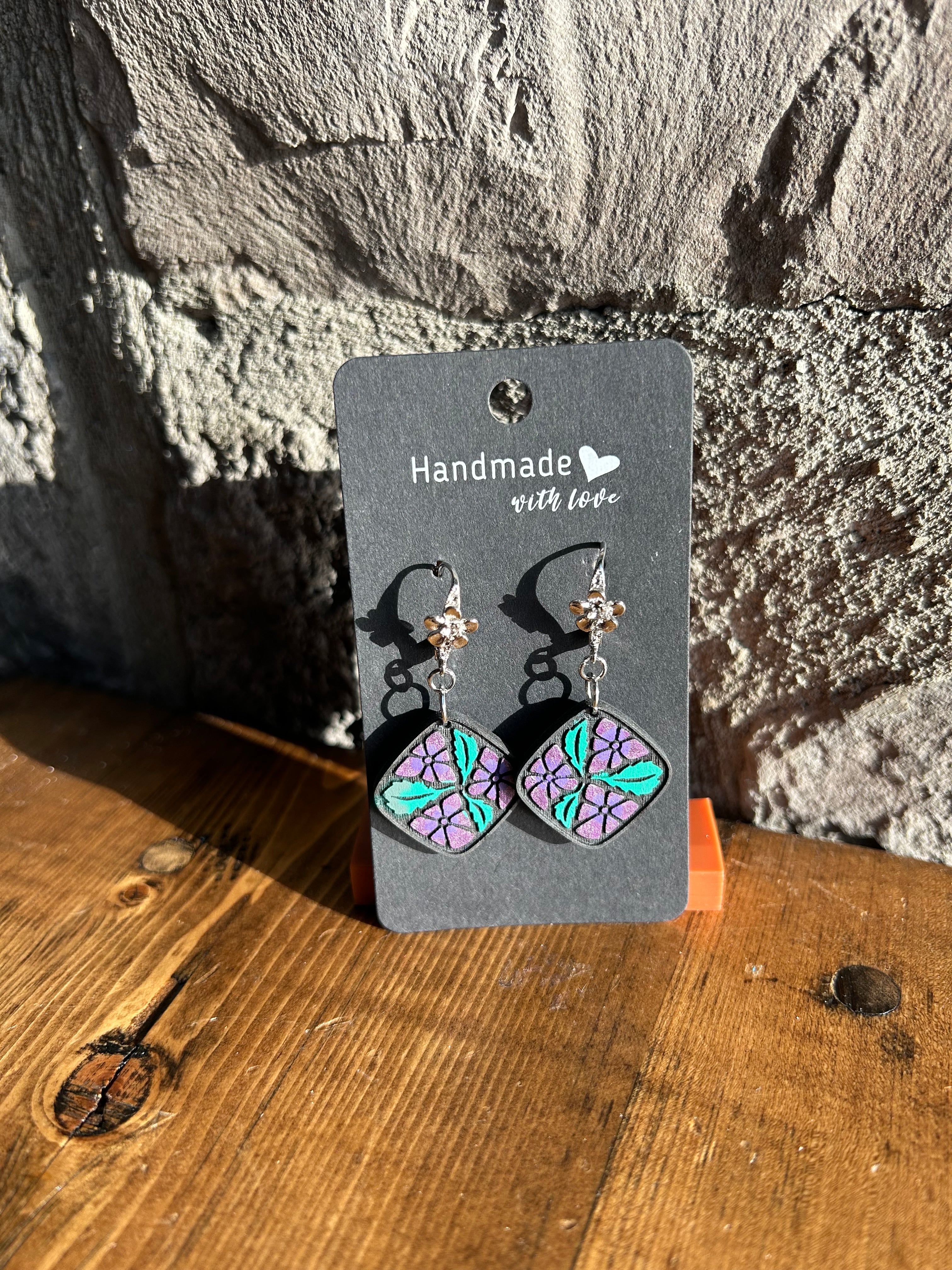 4 Square Flower Earring