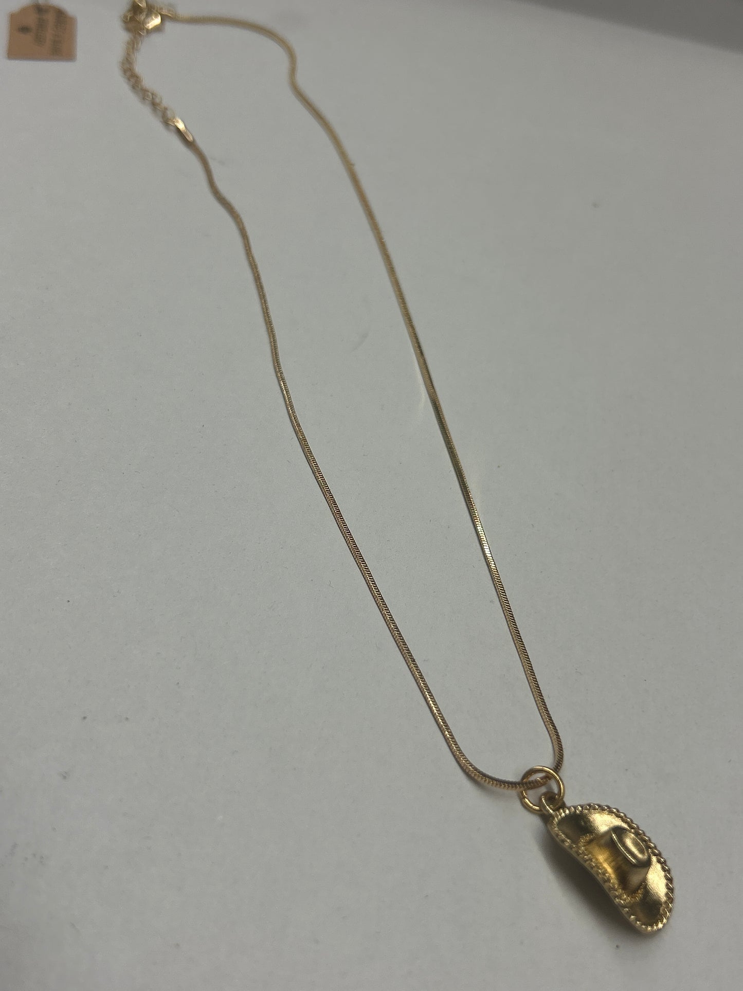 Gold Cowboy Hat Necklace