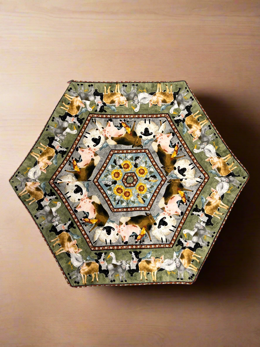 12” Hexagon Animal Themed Table Mat