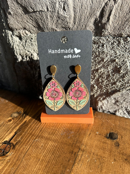 Floral Earrings Teardrop