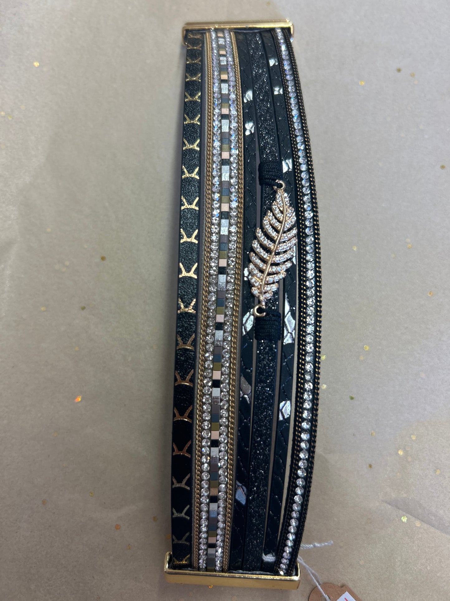 Feathers with diamonds bracelet