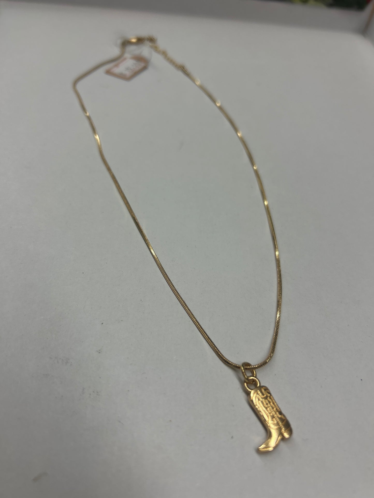 Gold Cowboy Boot Necklace