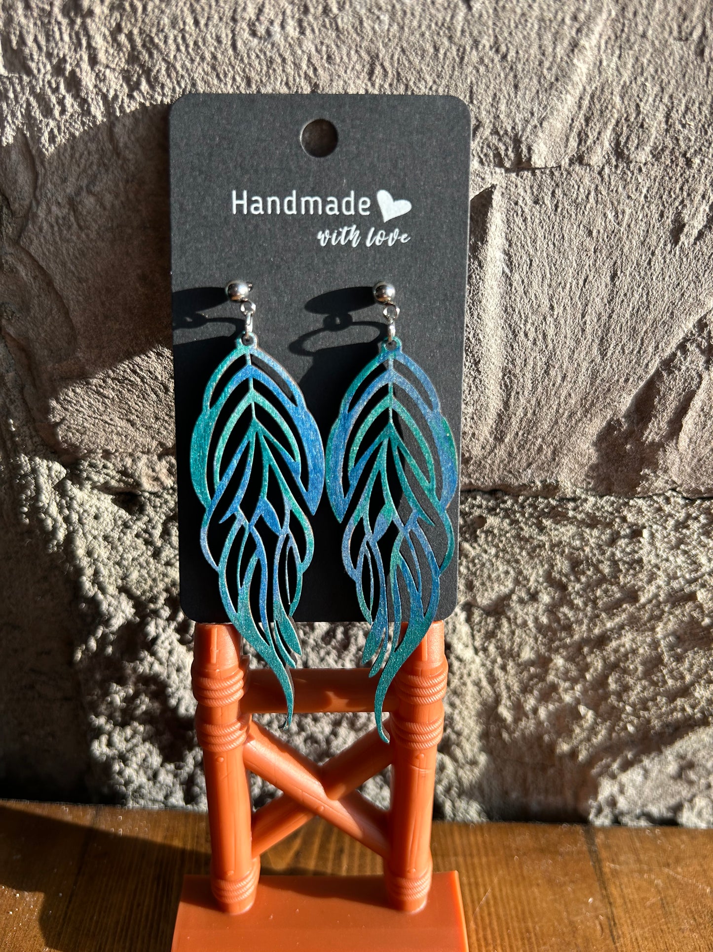 Dangle Feather Earring Cut Out