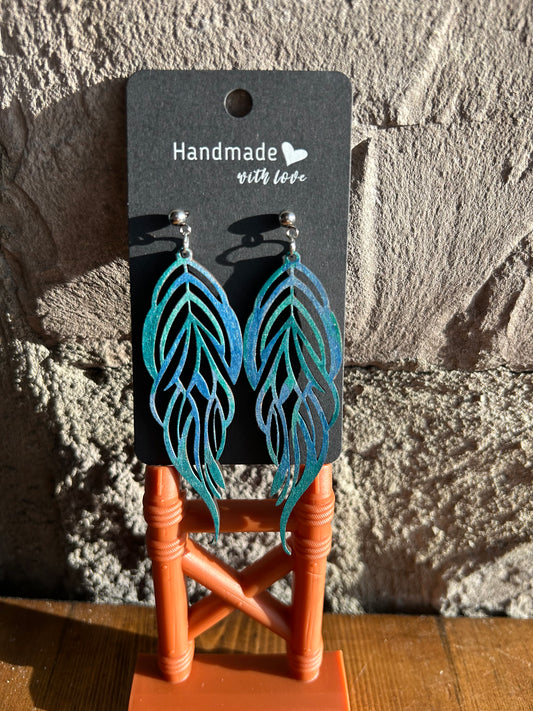 Dangle Feather Earring Cut Out