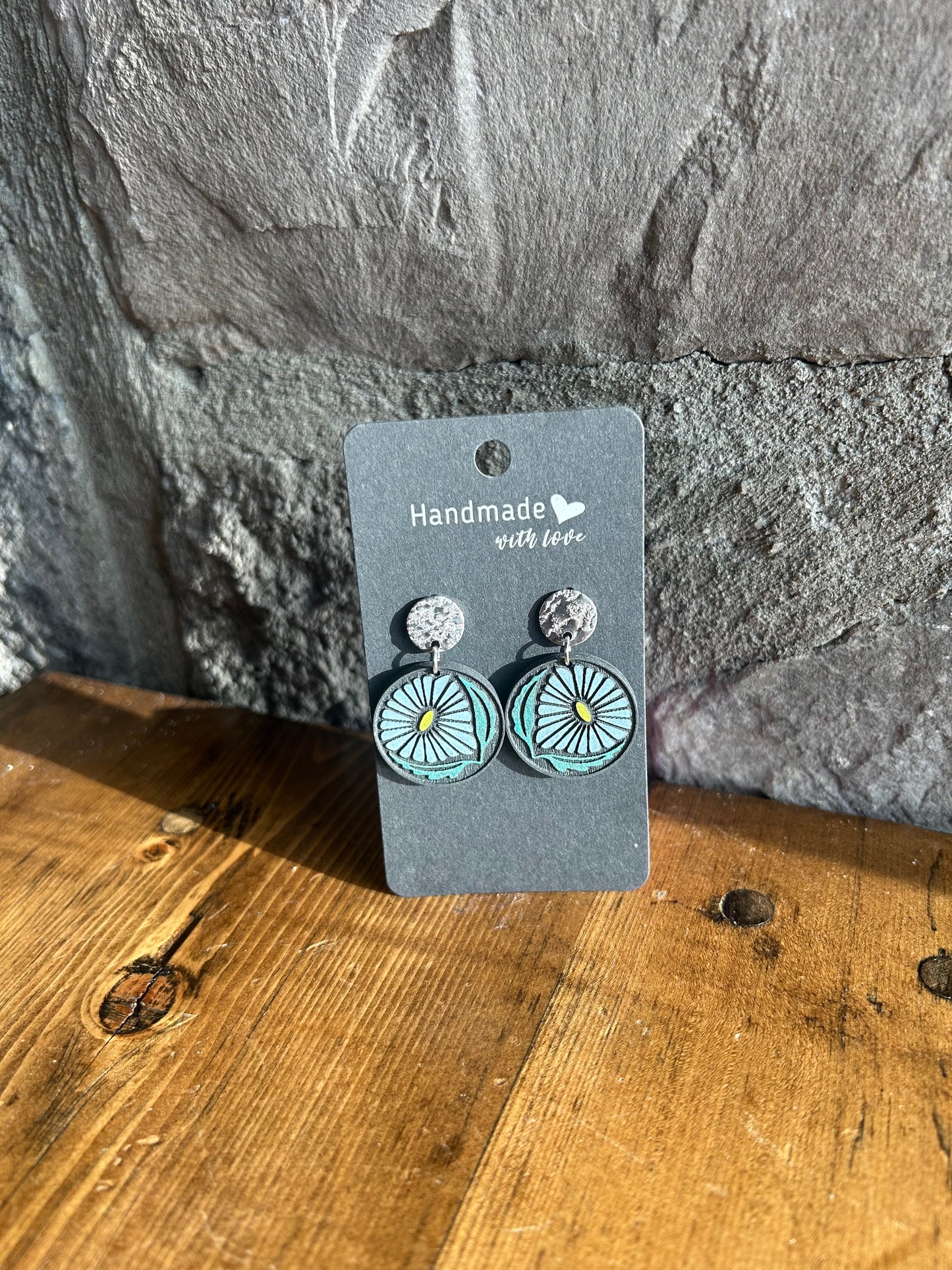 White Daisy Earrings