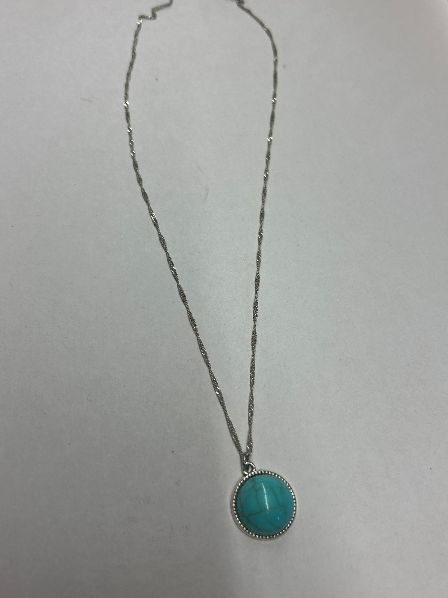Large Turquoise Circle Pendants