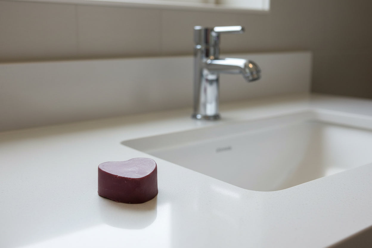 Blushing rose heart Soap