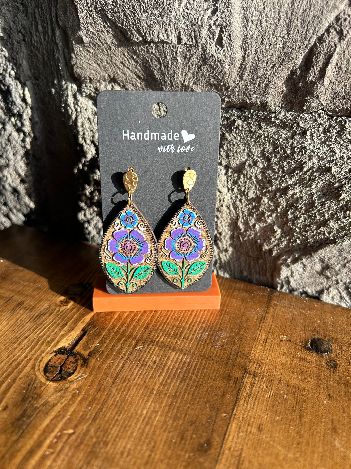 Floral Earrings Teardrop