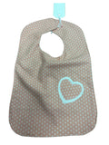 Pink heart baby bib