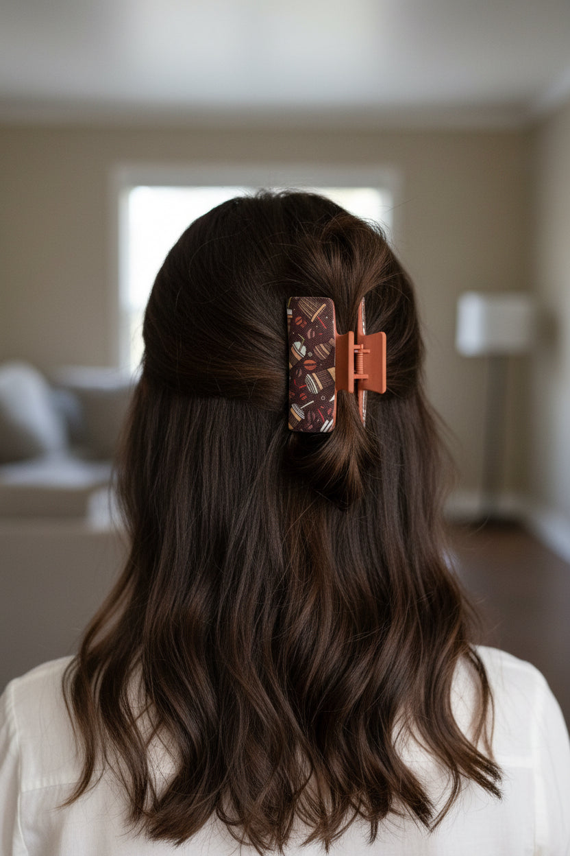 Brown Coffee Rust Claw Clip Medium
