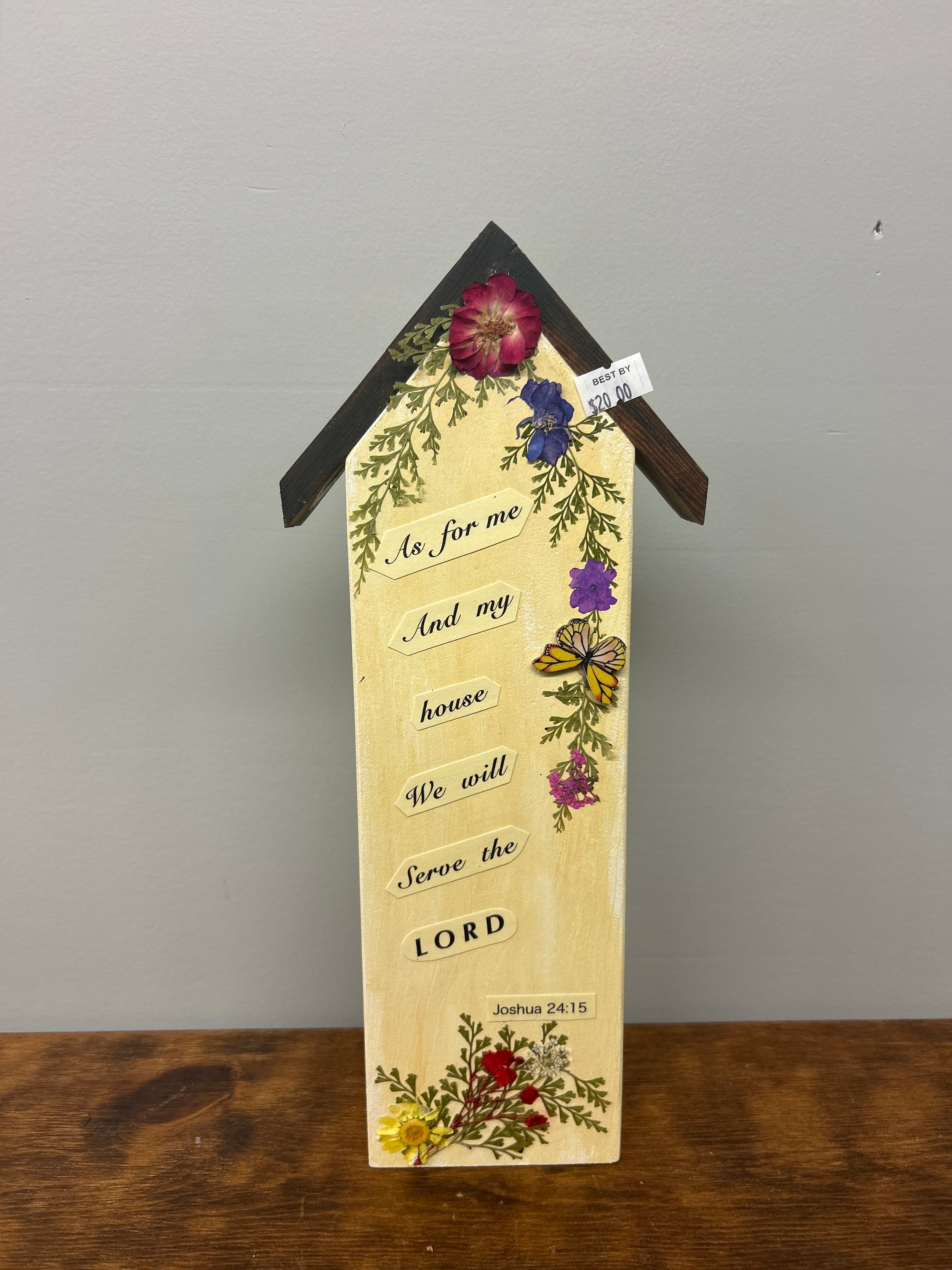 Wooden House with Bible Verse