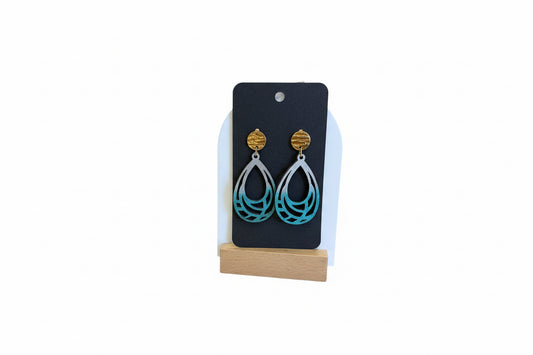 Geometric Ombre Blue Earrings