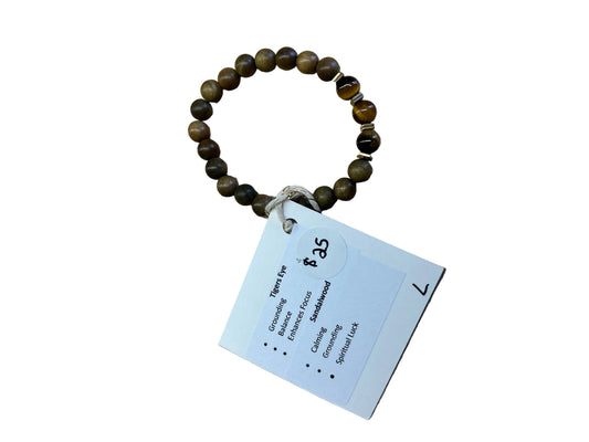 Tigers Eye & Sandalwood Bracelet (L)