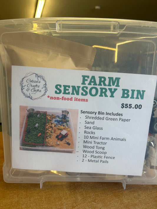 Farm sensory bin - non food items-