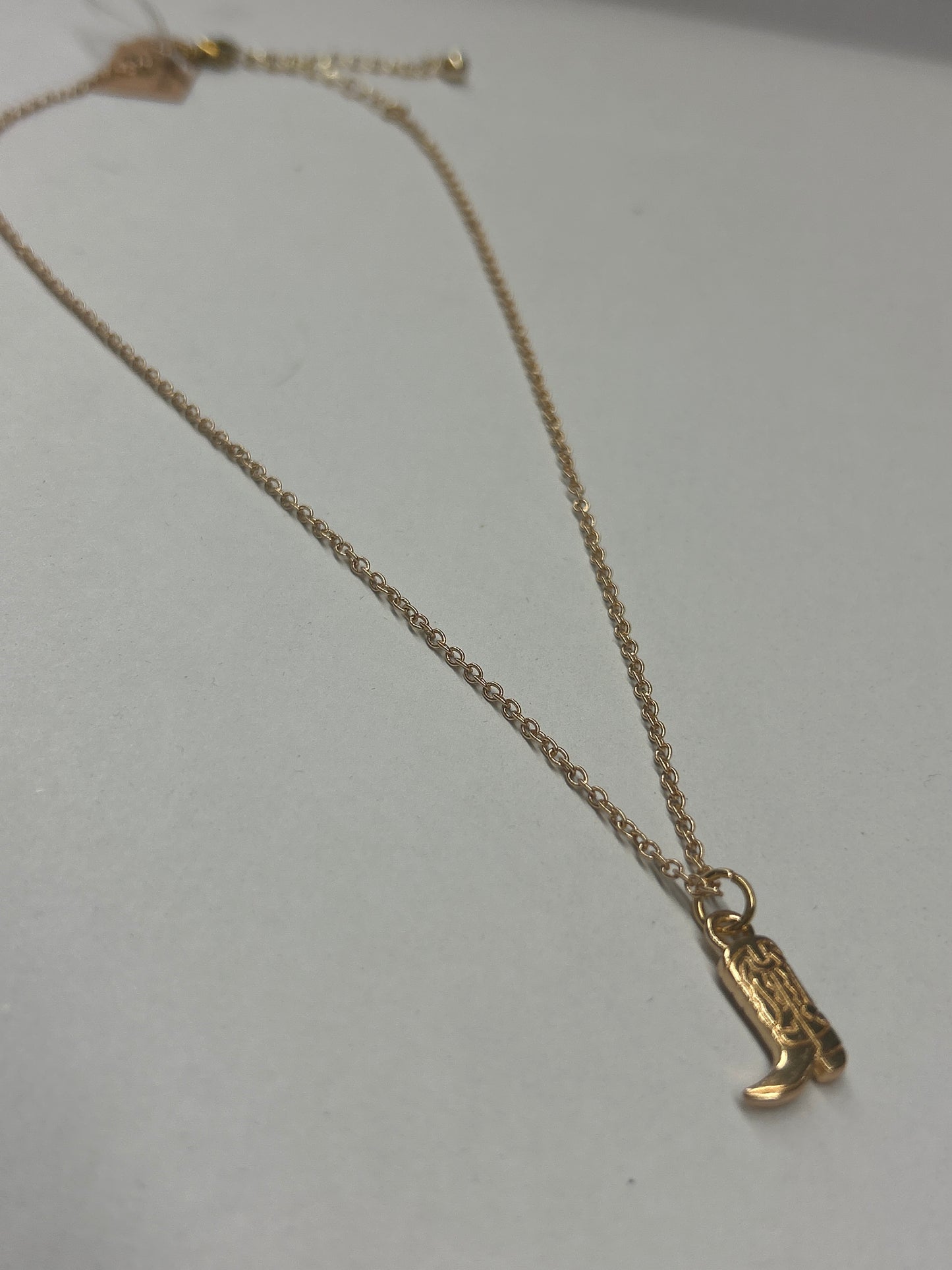 Gold Cowboy Boot Necklace