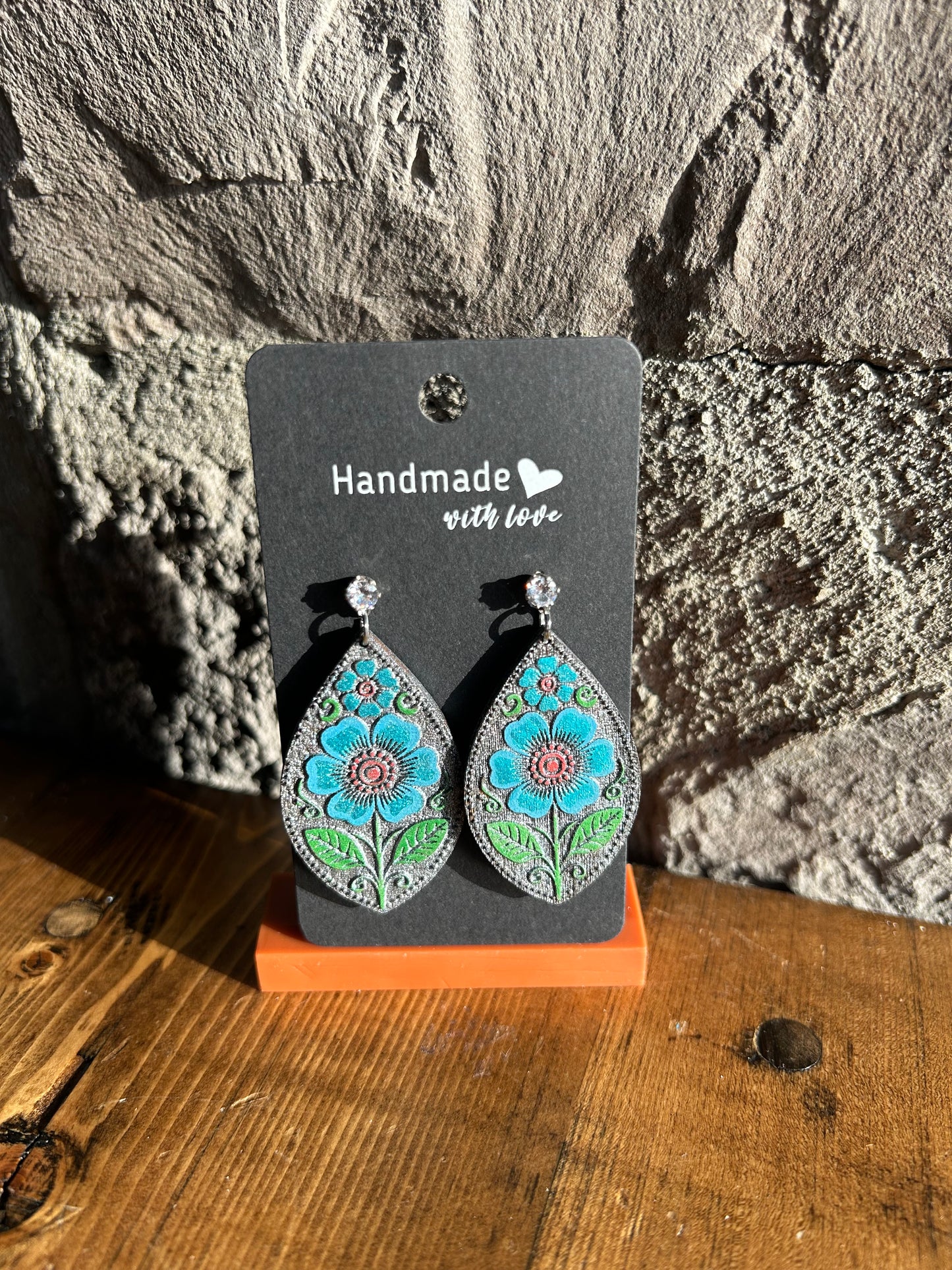 Floral Earrings Teardrop