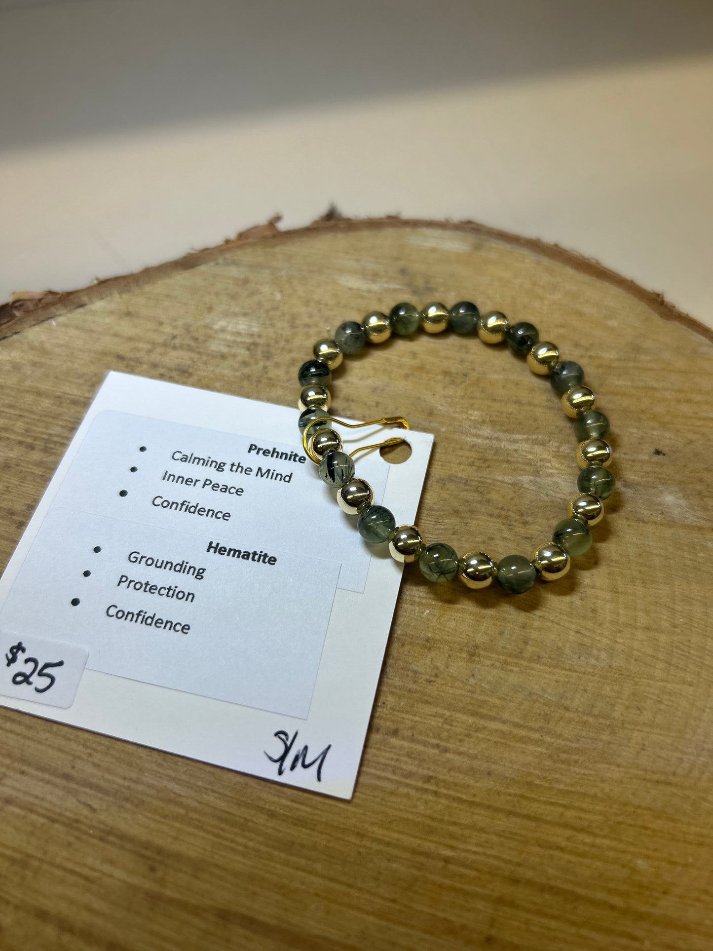 Prehnite bracelet