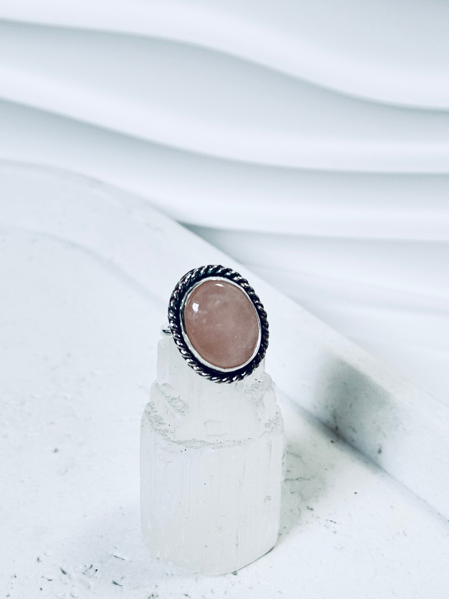 Handmade Sterling Silver Rose Quartz Ring