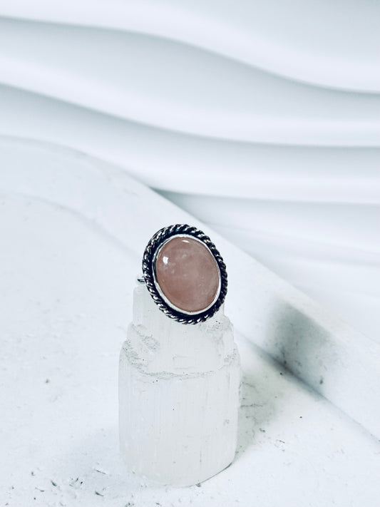 Handmade Sterling Silver Rose Quartz Ring