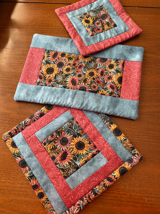 3 pack of sunflower hot mats