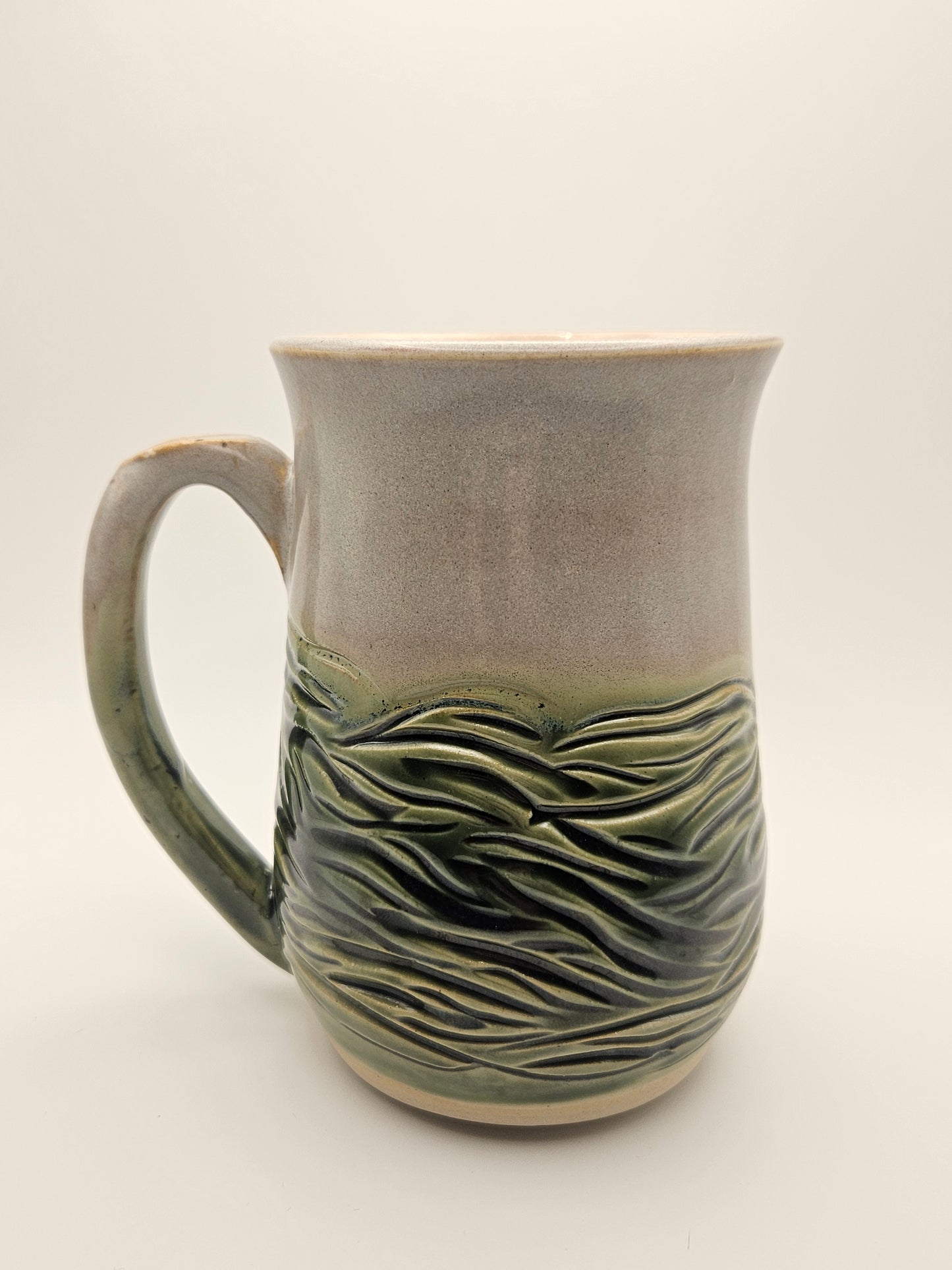 Green Carved Mug